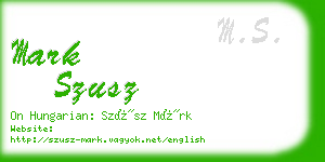 mark szusz business card